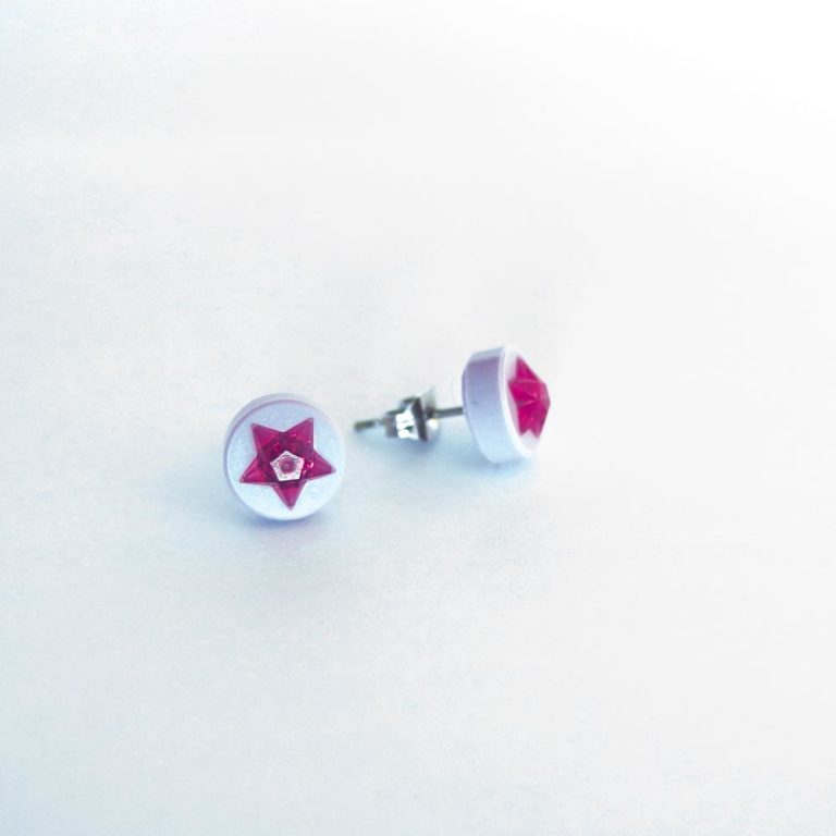 Brickly - Jewellery - Round Lego Tile Stud Earrings - 3D Stars