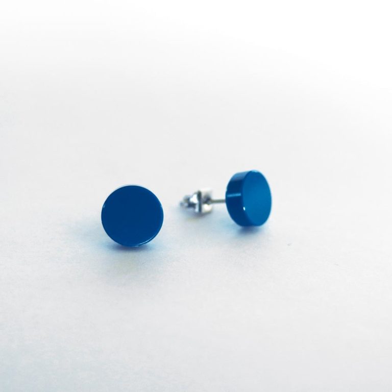 Brickly - Jewellery - Round Lego Tile Stud Earrings - Blue