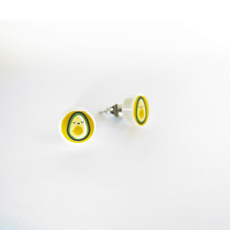 Brickly - Jewellery - Round Printed Lego Tile Stud Earrings - Avocado