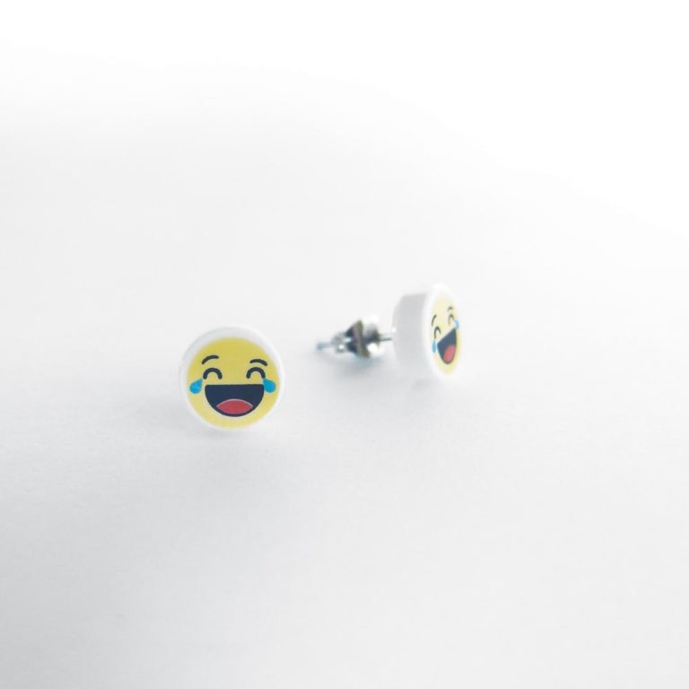 Brickly - Jewellery - Round Printed Lego Tile Stud Earrings - Tears of Joy