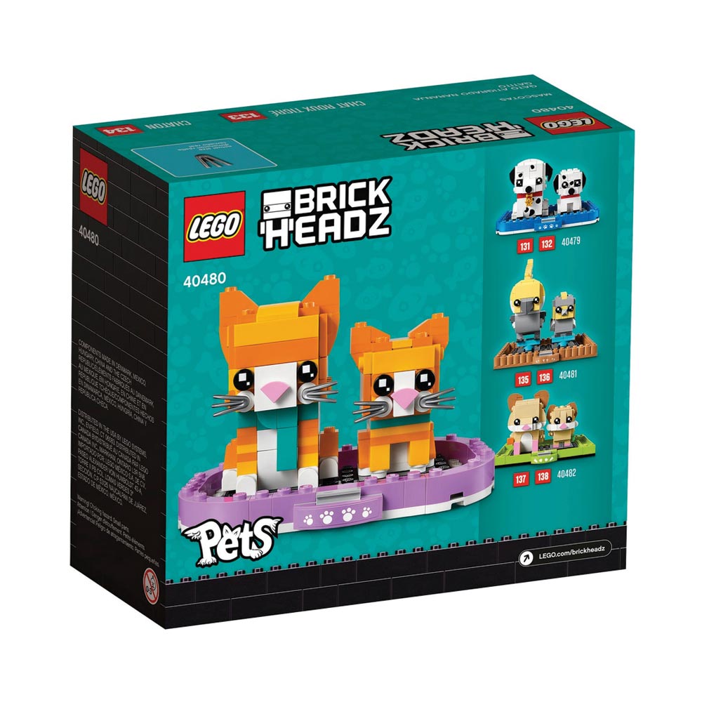 Brickly - 40480 Lego BrickHeadz Ginger Tabby - Box Back