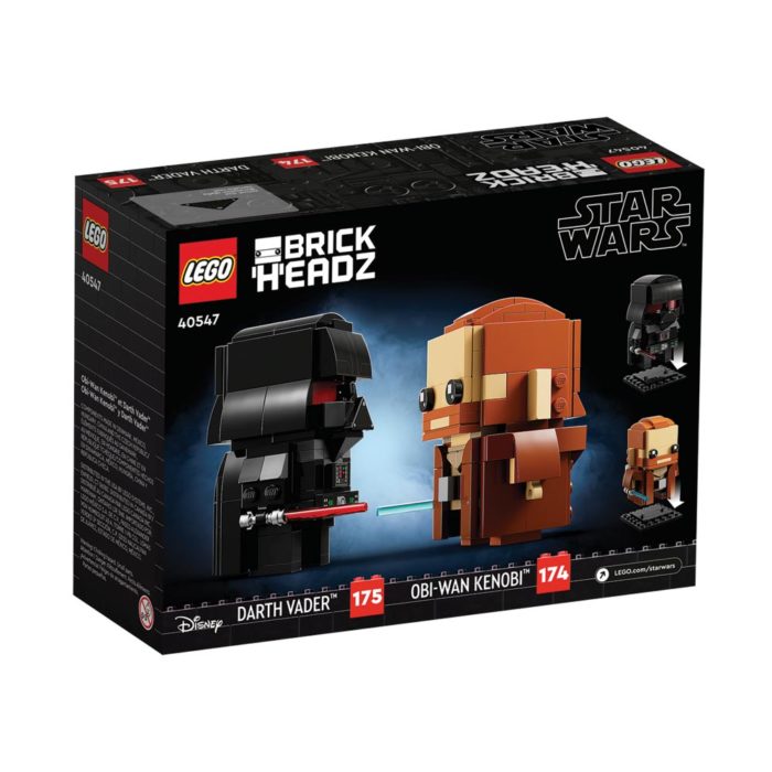 Brickly - 40547 Lego Brickheadz - Star Wars - Obi-Wan Kenobi & Darth Vader - Box Back