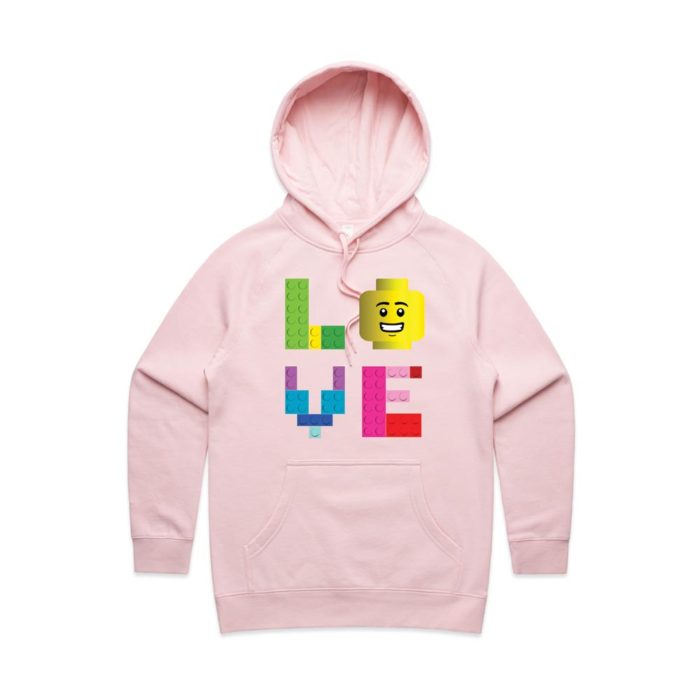 Brickly "Love" Adults Long Sleeve Hooded Sweatshirt