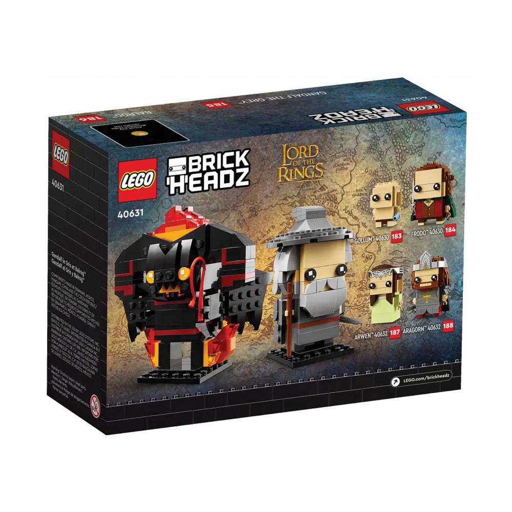 Brickly - 40631 LEGO Brickheadz - Lord of the Rings™ - Gandalf the Grey™ & Balrog™ - Box Back