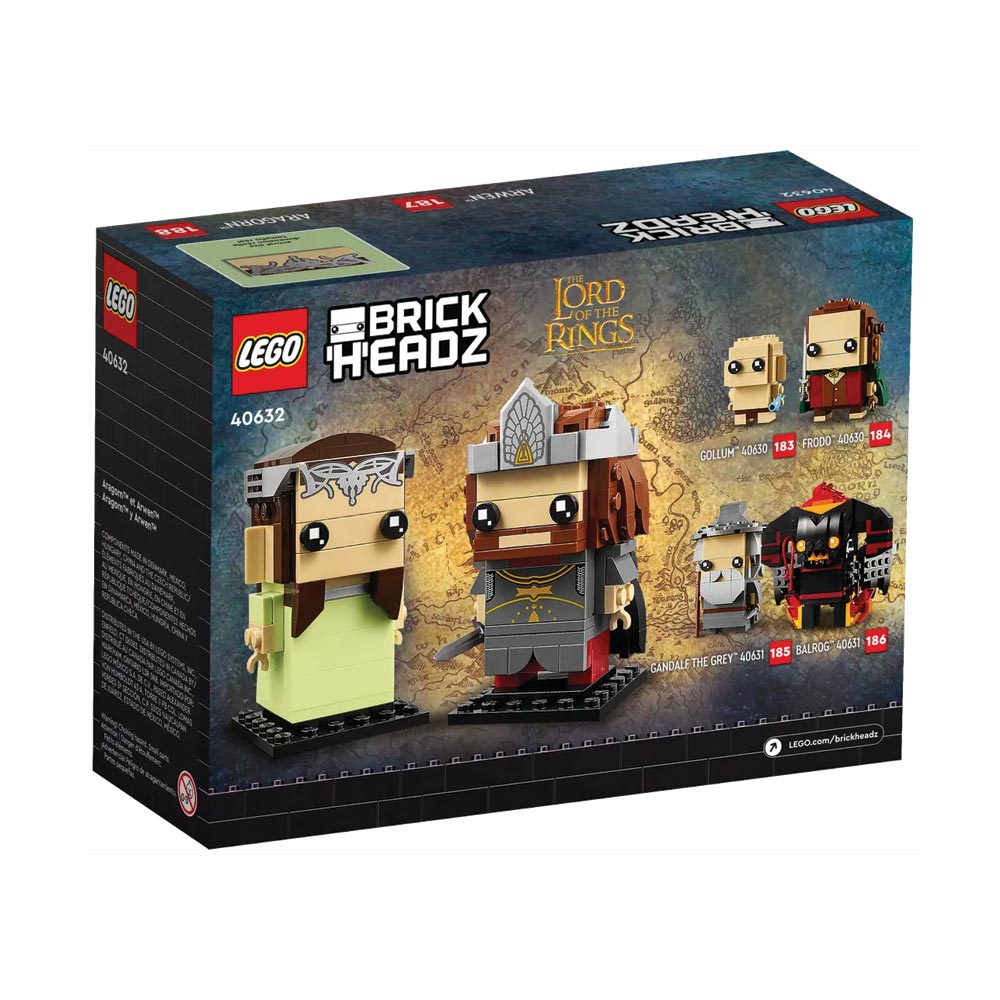 Brickly - 40632 LEGO Brickheadz - Lord of the Rings™ - Aragorn™ & Arwen™ - Box Back