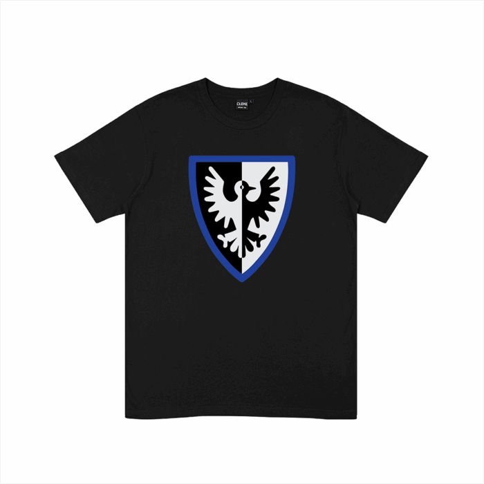 Brickly - LEGO - Classic Castle Faction Shields - Black T-Shirt - Black Falcons