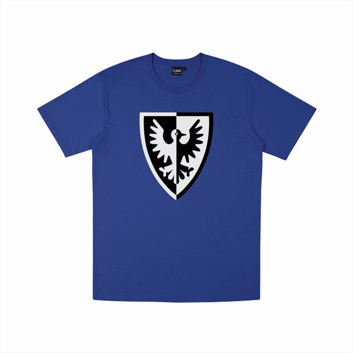 Brickly - LEGO - Classic Castle Faction Shields - Blue T-Shirt - Black Falcons