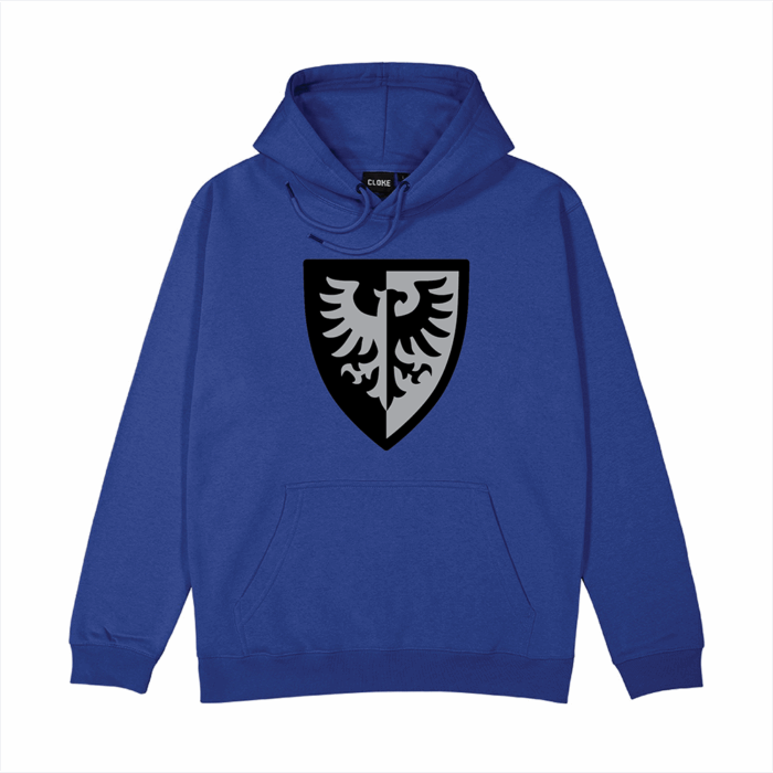 Brickly - LEGO - Classic Castle Faction Shields - Blue Hoodie - Black Falcons Gen 3 version