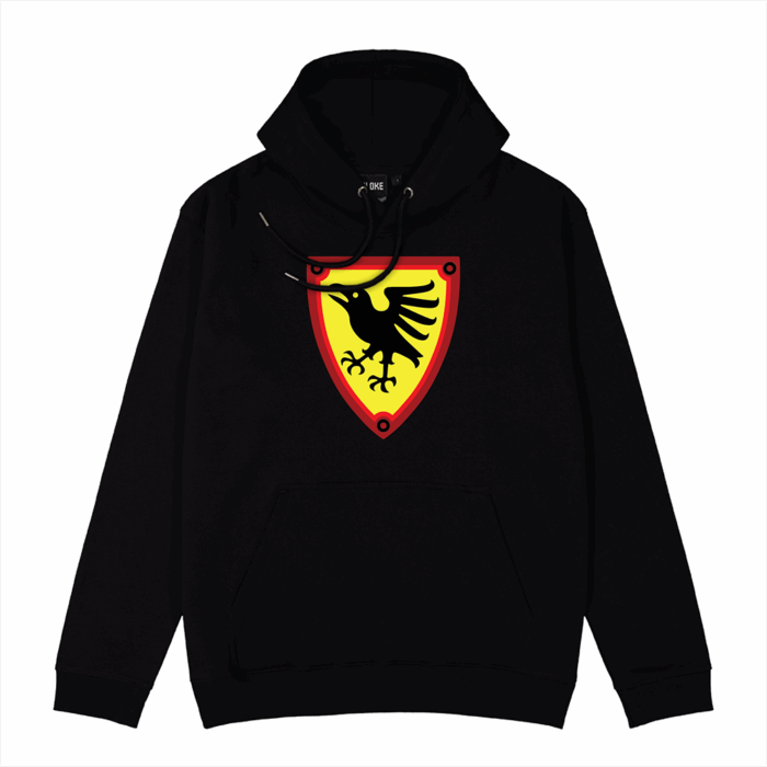 Brickly - LEGO - Classic Castle Faction Shields - Black Hoodie - Black Ravens