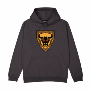 Brickly - LEGO - Classic Castle Faction Shields - Dark Grey Hoodie - Bull Knights