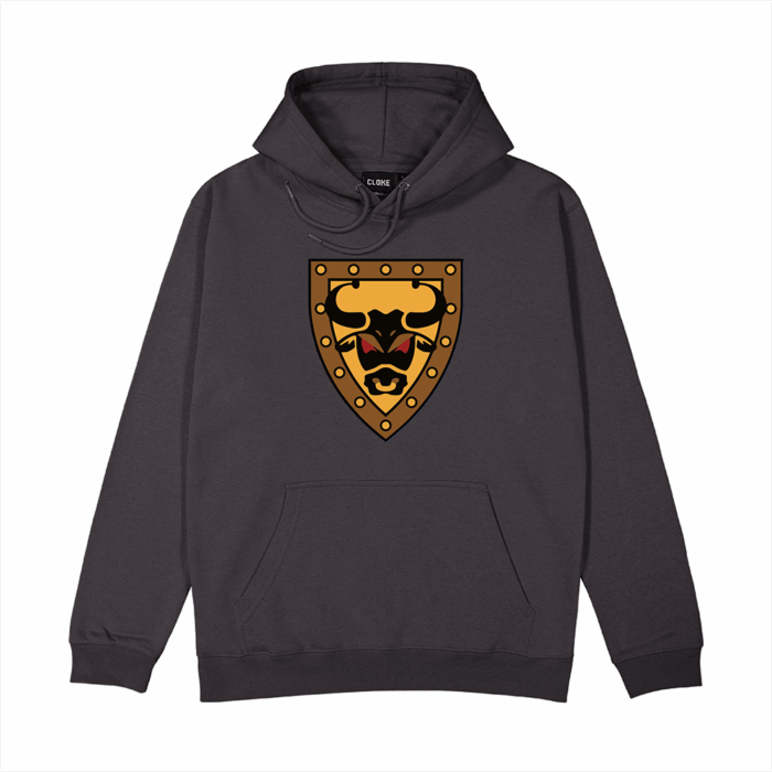 Brickly - LEGO - Classic Castle Faction Shields - Dark Grey Hoodie - Bull Knights