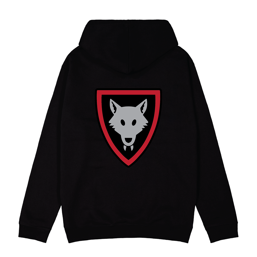 Brickly - LEGO - Classic Castle Faction Shields - Black Hoodie - Wolfpack - Back