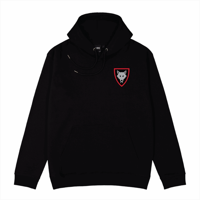 Brickly - LEGO - Classic Castle Faction Shields - Black Hoodie - Wolfpack - Front