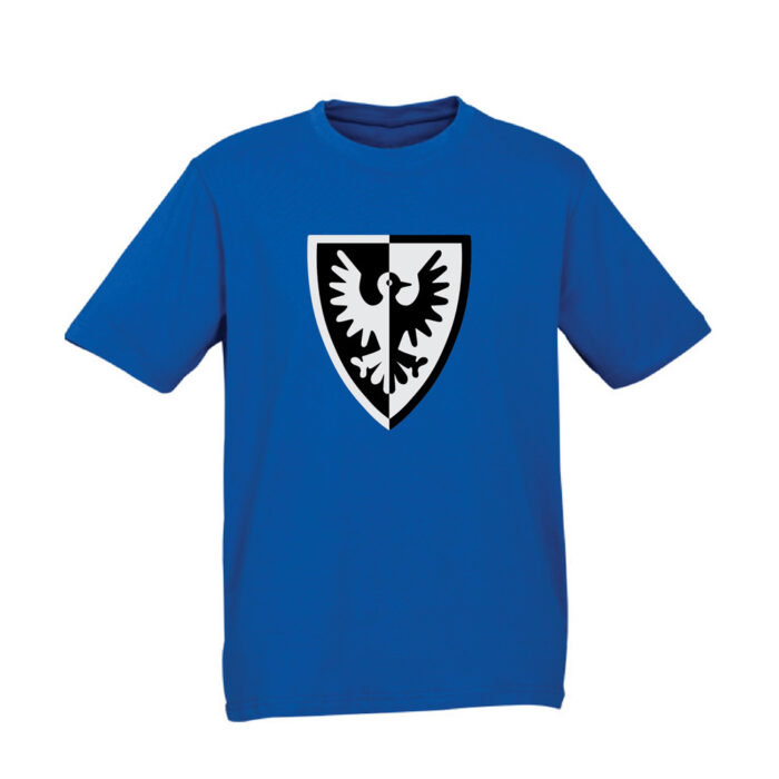 Brickly - LEGO - Classic Castle Faction Shields - Blue T-Shirt - Black Falcons