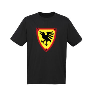 Brickly - LEGO - Classic Castle Faction Shields - Black T-Shirt - Black Ravens