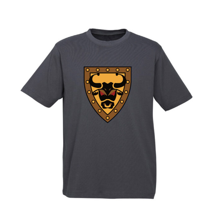 Brickly - LEGO - Classic Castle Faction Shields - Dark Grey T-Shirt - Bull Knights