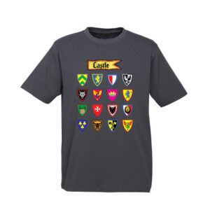 Brickly - LEGO - Classic Castle Faction Shields - Dark Grey T-Shirt - Classic Castle Faction Shields