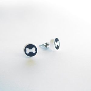 Brickly - Jewellery - Round Printed Lego Tile Stud Earrings - Bone