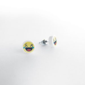 Brickly - Jewellery - Round Printed Lego Tile Stud Earrings - Tears of Joy
